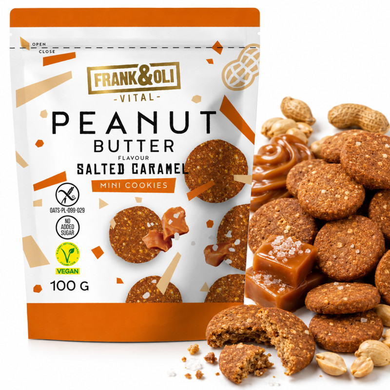 Frank&Oli MINI CIASTECZKA bez cukru PASTA ORZECH SŁONY KARMEL 100g