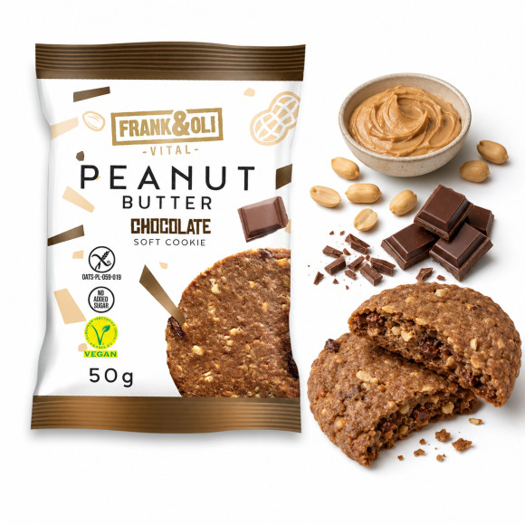 Frank&Oli WEGAŃSKIE CIASTKO bez cukru KREM ORZECHOWY + CZEKOLADA 50G