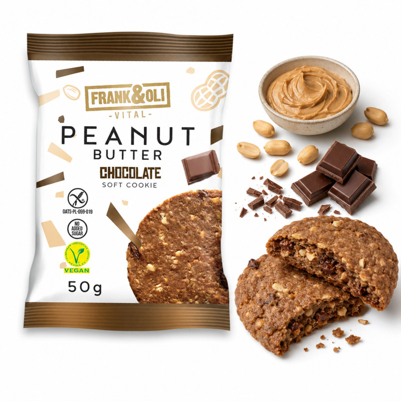 Frank&Oli WEGAŃSKIE CIASTKO bez cukru KREM ORZECHOWY + CZEKOLADA 50G