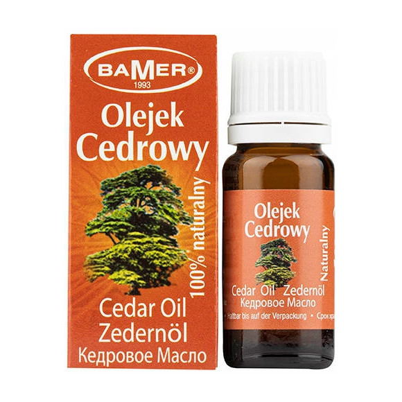 NATURALNY OLEJEK ETERYCZNY CEDROWY CEDR 7ml BAMER katar & drogi oddechowe