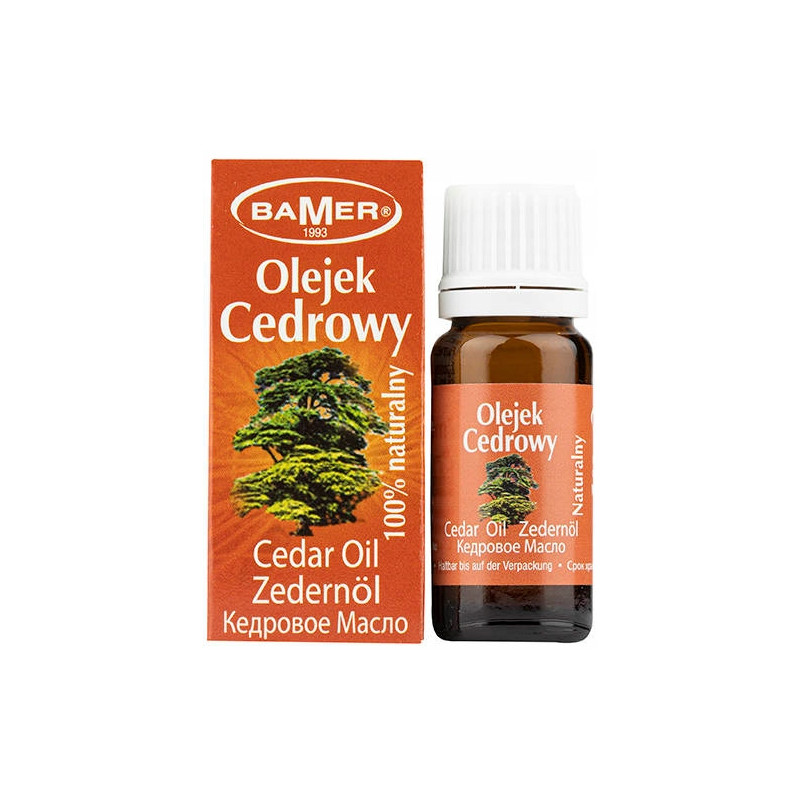 NATURALNY OLEJEK ETERYCZNY CEDROWY CEDR 7ml BAMER katar & drogi oddechowe
