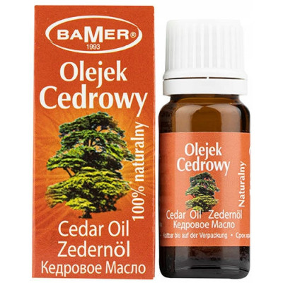 NATURALNY OLEJEK ETERYCZNY CEDROWY CEDR 7ml BAMER katar & drogi oddechowe