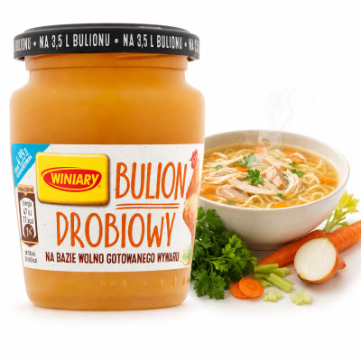 Winiary BULION DROBIOWY W PŁYNIE na wolno gotowanym wywarze 160g na 3,5L