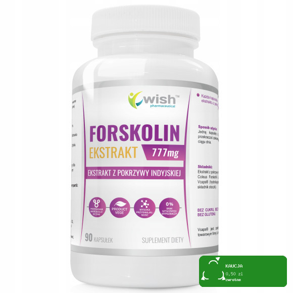 Wish FORSKOLIN ekstrakt POKRZYWA INDYJSKA 90kps ODCHUDZANIE KRÓTKA DATA