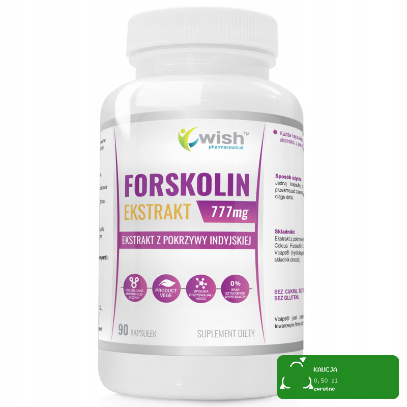 Wish FORSKOLIN ekstrakt POKRZYWA INDYJSKA 90kps ODCHUDZANIE KRÓTKA DATA