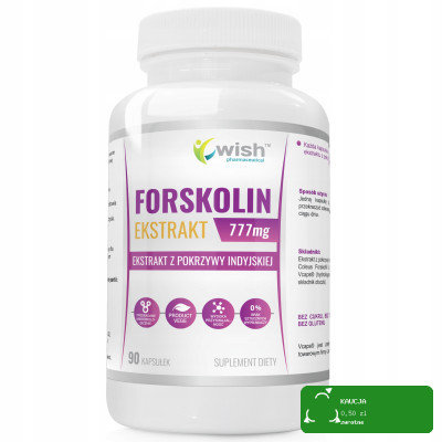 Wish FORSKOLIN ekstrakt POKRZYWA INDYJSKA 90kps ODCHUDZANIE KRÓTKA DATA