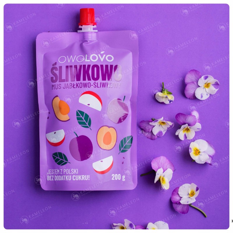 OWOLOVO mus owocowy bez dodatku cukru ŚLIWKOWO 200g
