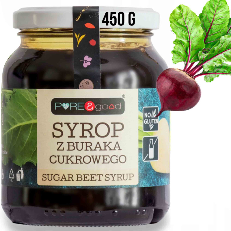 PURE&GOOD ZAGĘSZCZONY SOK SYROP Z BURAKÓW BURAKA CUKROWEGO 450G  słoik