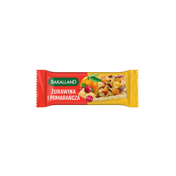 BA! BATON zdrowy zbożowy ŻURAWINA & POMARAŃCZA 40g BAKALLAND