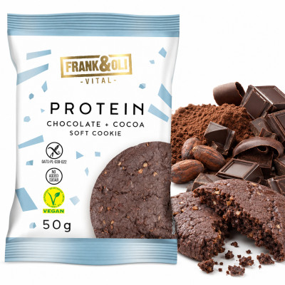 Frank&Oli CIASTKO PROTEINOWE BROWNIE Z CZEKOLADĄ I KAKAO bez glutenu 50G