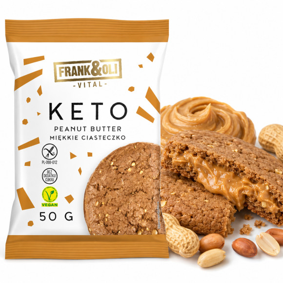 Frank&Oli KETO CIASTKO PEANUT krem pasta ORZECHOWA bez glutenu 50G