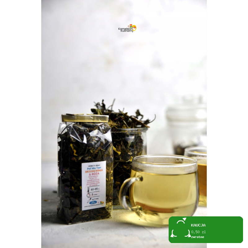 HERBATA BIAŁA aromatyzowana Pai Mu Tan BRZOSKWINIA & RÓŻA 25g delikatna