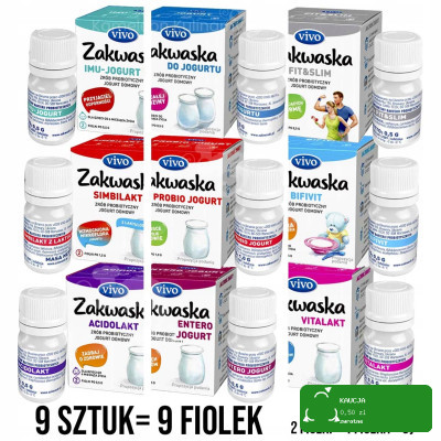Zakwaska Zakwaski Vivo KULTURY BAKTERII do jogurtu - KOMPLET 9 sztuk fiolek