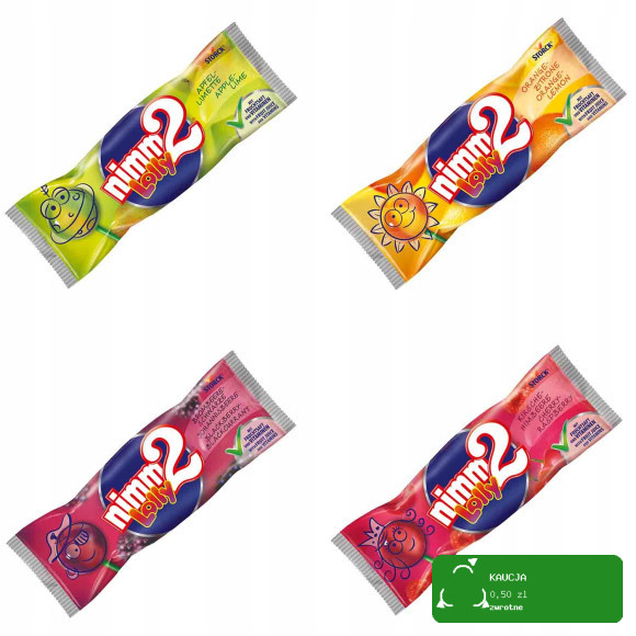 Owocowe Lizaki Nimm2 4 szt lizak z sokiem dla dzieci Storck z witaminami