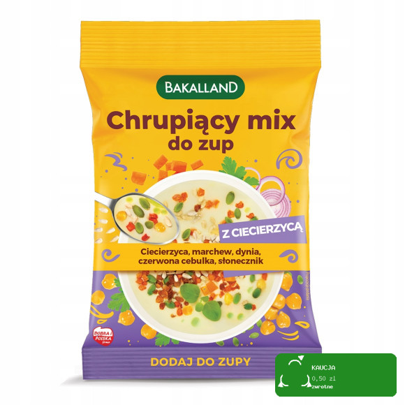 Bakalland CHRUPIĄCY MIX DO ZUP BIAŁYCH ZIELONYCH CZERWONYCH x3 KRÓTKA DATA