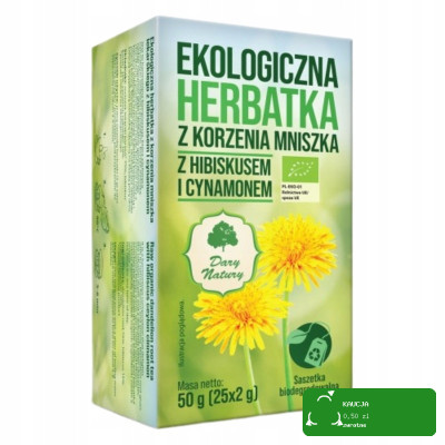 DARY NATURY Herbatka z korzeniem Mniszka lekarskiego Hibiskus Cynamon 25x2g