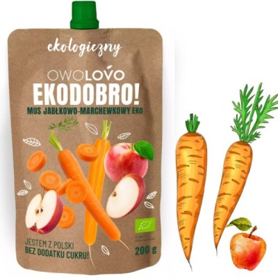 OWOLOVO EKODOBRO ekologiczny mus owocowy bez cukru JABŁKOWO