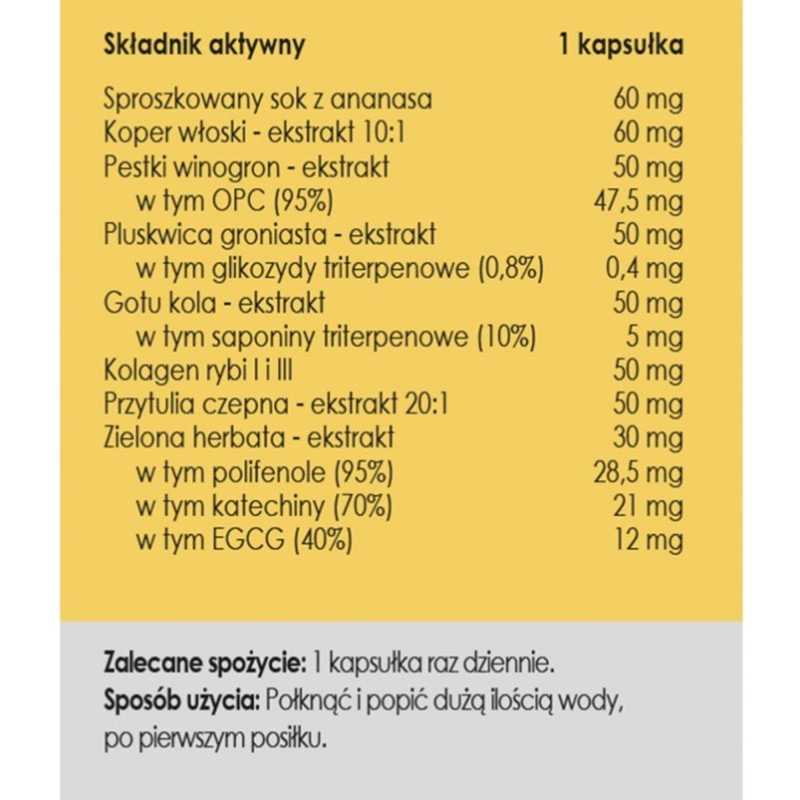 YANGO Panaseus ANTY CELLULIT 490mg wsparcie REDUKCJA CELLULITU 50k