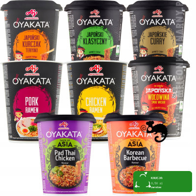 OYAKATA kubek TASTE of ASIA danie makaron zupa RAMEN zestaw MIX 8 SMAKÓW