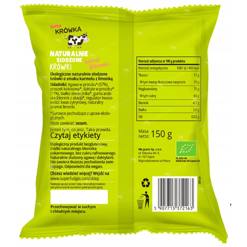 Super FUDGIO Eko vege KRÓWKI WEGAŃSKIE LIMONKA BEZ GLUTENU