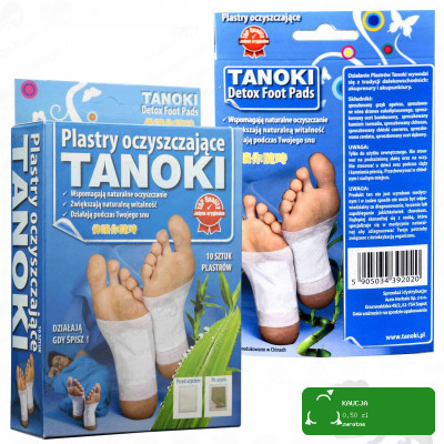 TANOKI DETOX plastry OCZYSZCZAJĄCE NA STOPY wspomagają oczyszczanie 10szt
