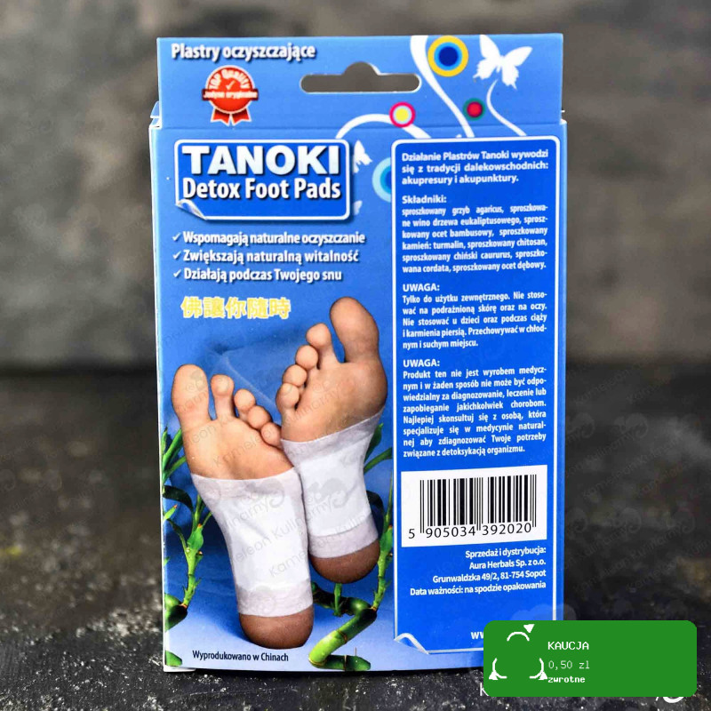 TANOKI DETOX plastry OCZYSZCZAJĄCE NA STOPY wspomagają oczyszczanie 10szt