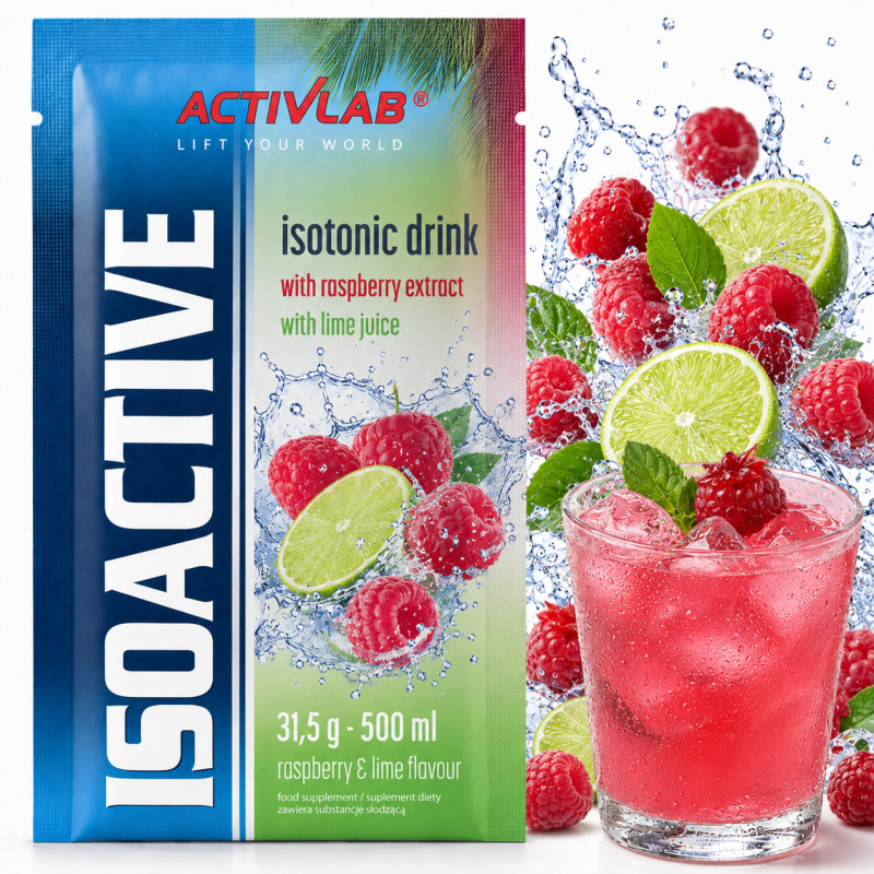 ISOACTIVE Izotonik MALINA LIMONKA  31,5g 1 sztuka nr14