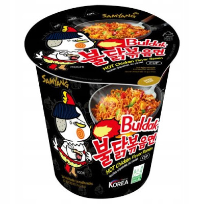 BULDAK kubek DANIE MAKARON RAMEN ZUPKA ARTIFICIAL SPICY CHICKEN FLAVOR 70G