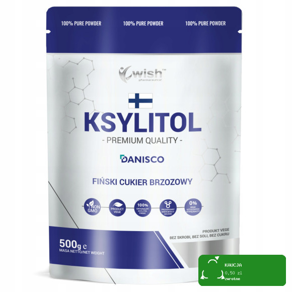 Wish KSYLITOL PREMIUM QUALITY Danisco zdrowy fiński CUKIER BRZOZOWY 500G