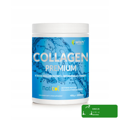 Wish KOLAGEN PREMIUM niskocząsteczkowy 10000mg 400g wsparcie SKÓRA WŁOSY