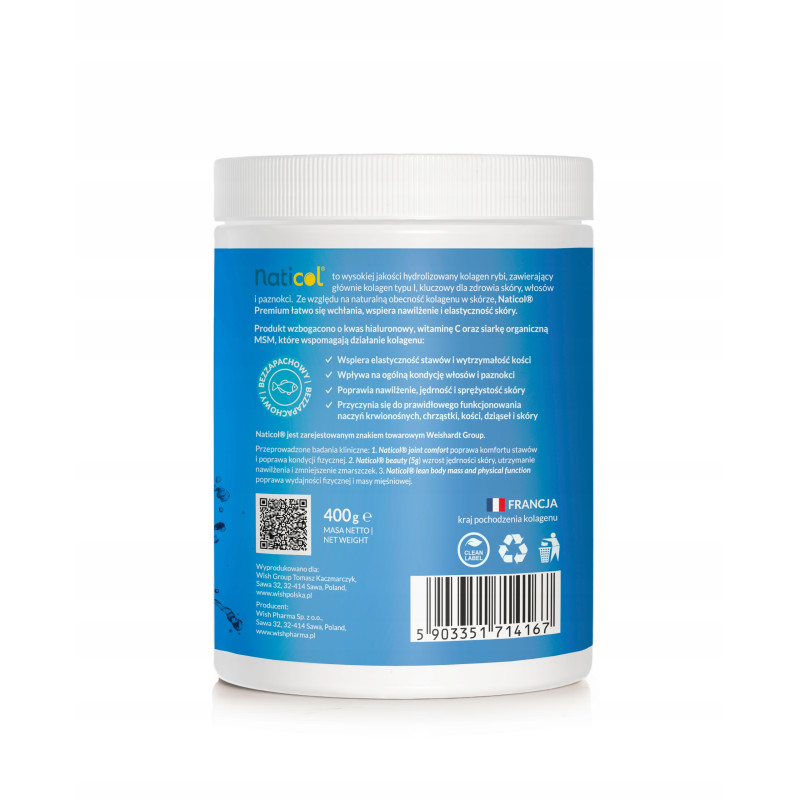 Wish KOLAGEN PREMIUM niskocząsteczkowy 10000mg 400g wsparcie SKÓRA WŁOSY