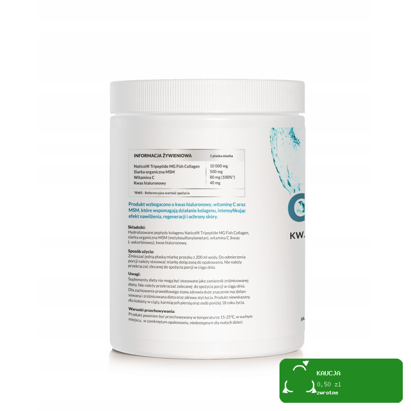Wish KOLAGEN NATICOL 3 PEPTYDY 10000mg wsparcie SKÓRA WŁOSY STAWY 400g