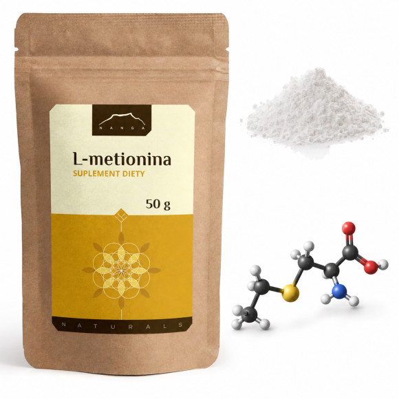 NANGA L-METIONINA proszek 50 g WSPARICIE: DETOKSYKACJA METABOLIZM suplement