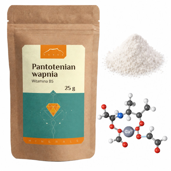 Nanga PANTOTENIAN WAPNIA proszek 25g wsparcie SKÓRA WŁOSY PAZNOKCIE