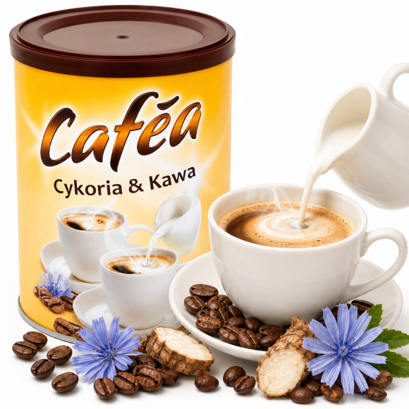 CAFEA Caféa KAWA ROZPUSZCZALNA 100g puszka połączenie kawy i cykorii