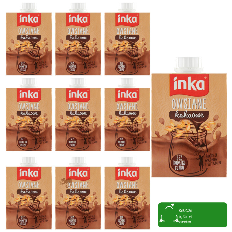 INKA napój owsiany CZEKOLADOWY kakao 500ml 0,5l X10szt MLEKO ROŚLINNE
