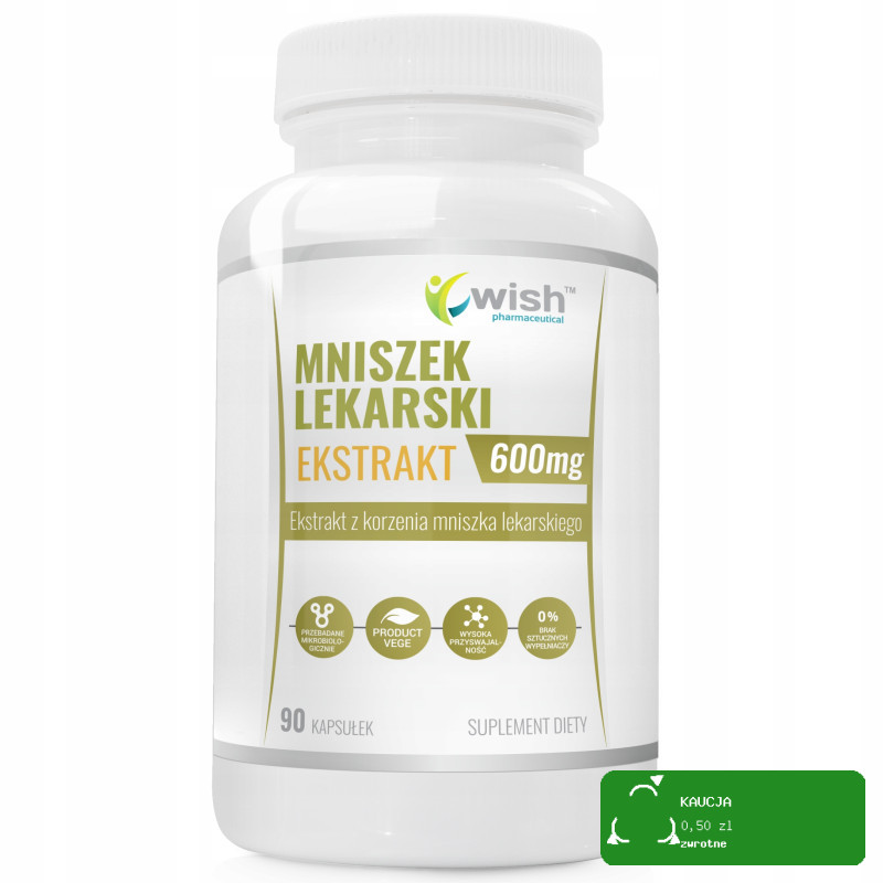 Wish MNISZEK LEKARSKI EKSTRAKT 600mg wsparcie WĄTROBA TRAWIENIE 90 kaps