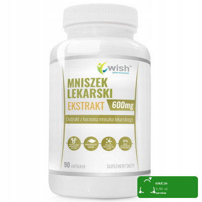 Wish MNISZEK LEKARSKI EKSTRAKT 600mg wsparcie WĄTROBA TRAWIENIE 90 kaps