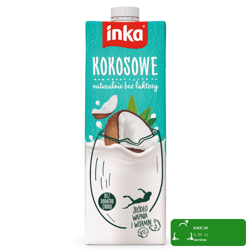 INKA napój KOKOSOWY 1000ml 1l MLEKO ROŚLINNE bez cukru laktozy dla VEGAN