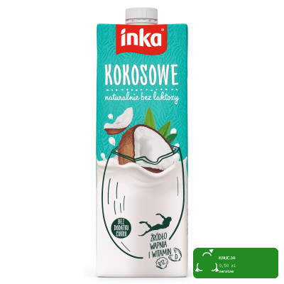 INKA napój KOKOSOWY 1000ml 1l MLEKO ROŚLINNE bez cukru laktozy dla VEGAN
