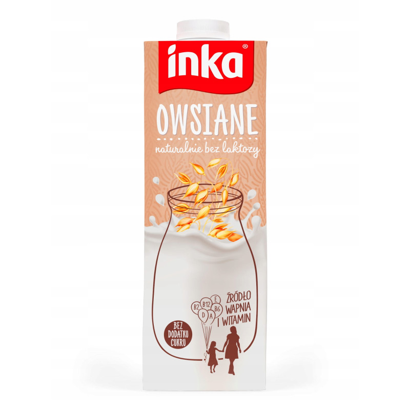 INKA napój OWSIANY naturalny 1000ml 1l MLEKO ROŚLINNE bez cukru laktozy