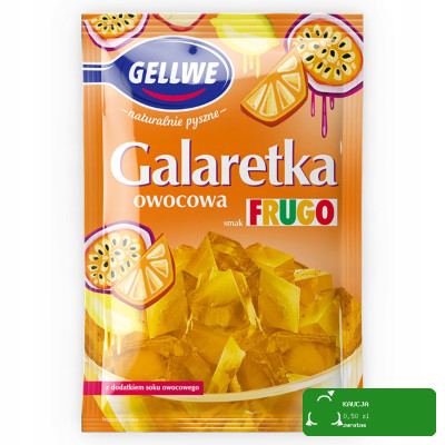 GALARETKA OWOCOWA smak FRUGO POMARAŃCZOWE Cytryna Marakuja Pomarańcz GELLWE