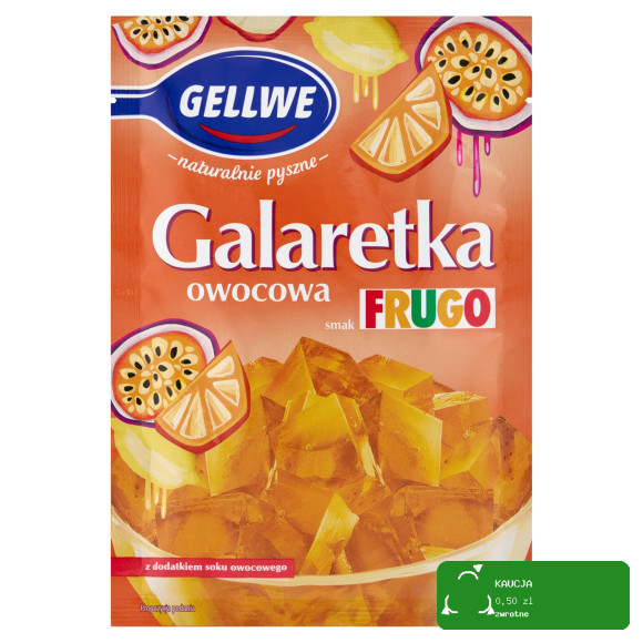 GALARETKA OWOCOWA smak FRUGO POMARAŃCZOWE Cytryna Marakuja Pomarańcz GELLWE