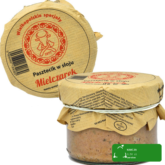 MIELCZAREK PASZTECIK W SŁOJU PASZTET W SŁOIKU na kanapki chleb 180G
