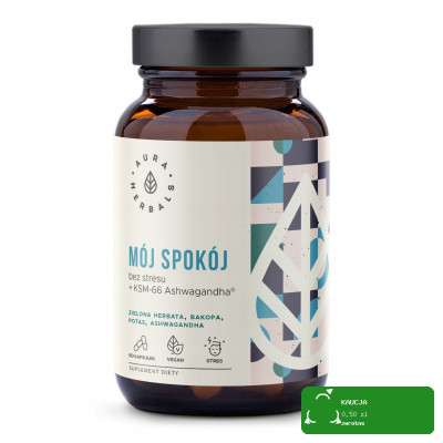 MÓJ SPOKÓJ bez stresu + KM-66 ASHWAGANDHA BAKOPA POTAS AURA HERBALS 60k