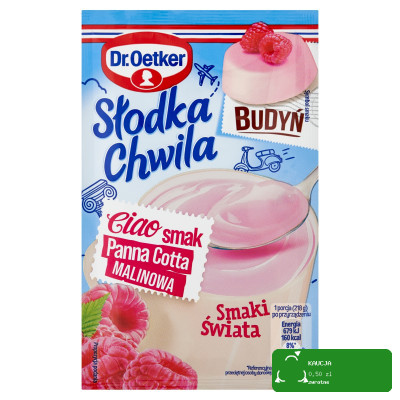 DR.OETKER BUDYŃ SŁODKA CHWILA smaki świata WŁOSKI PANNA COTTA MALINOWA 43g