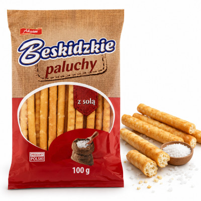 BESKIDZKIE PALUSZKI SOLONE Z SOLĄ SÓL 70g AKSAM WSPIERAMY POLSKIE