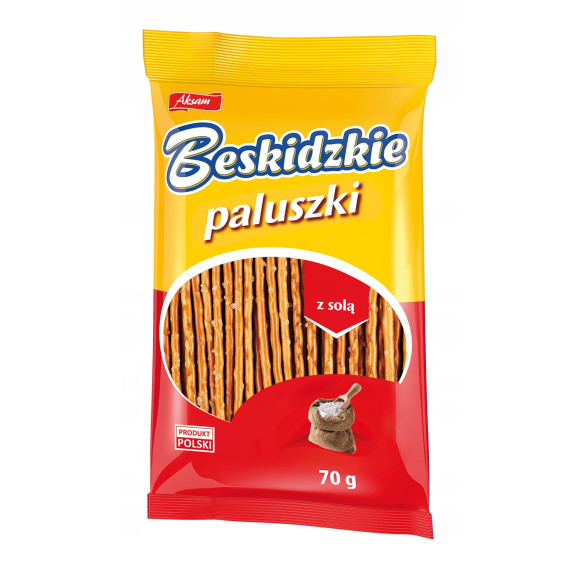 BESKIDZKIE PALUSZKI SOLONE Z SOLĄ SÓL 70g AKSAM WSPIERAMY POLSKIE