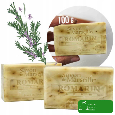 MYDŁO MARSYLSKIE ROZMARYN z kwiatami 72% peeling 100g Le Chatelard 1802