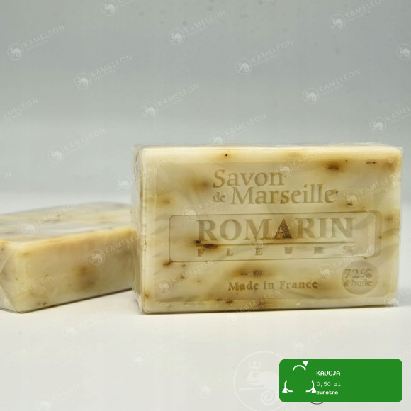 MYDŁO MARSYLSKIE ROZMARYN z kwiatami 72% peeling 100g Le Chatelard 1802